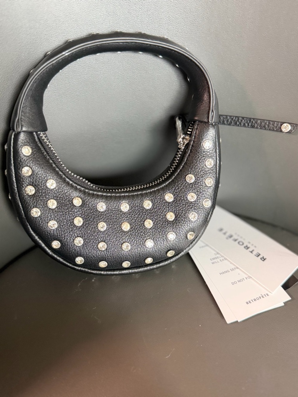 Black Studded nightout mini Bag - Picture 3 of 3